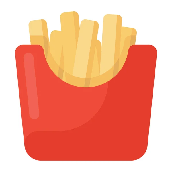 Aardappel Friet Vector Stijl Fast Food Vector Friet Pack Concept — Stockvector