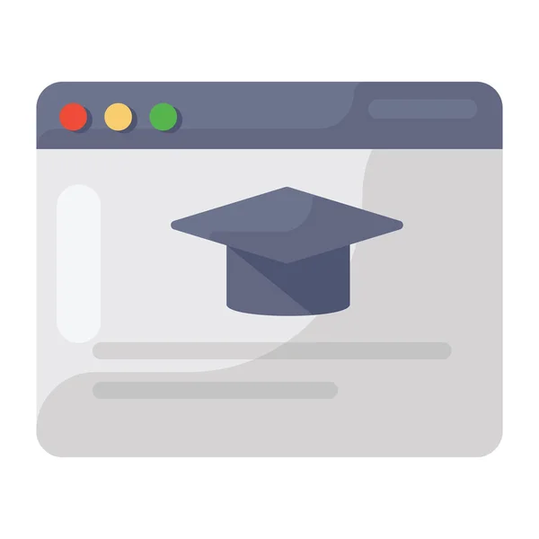 Mortarboard Dentro Web Icono Moda Página Web Educativa — Vector de stock