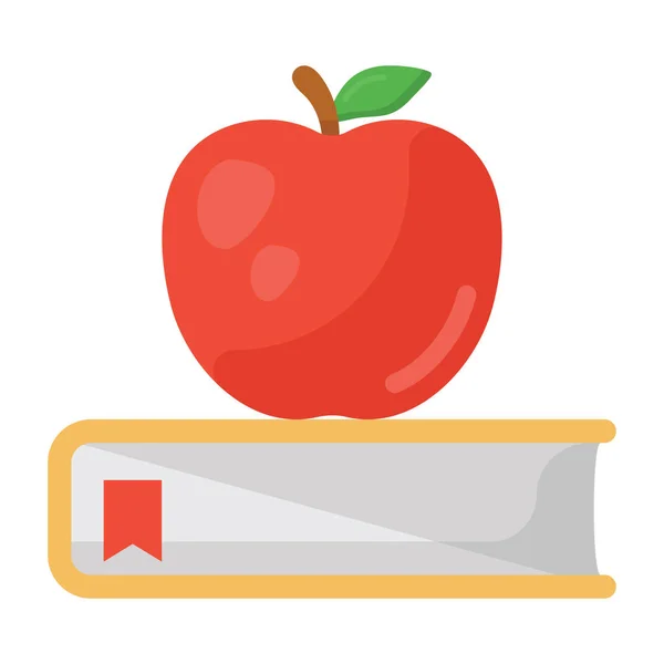 Apple Book Здорова Освіта Пласкому Стилі — стоковий вектор
