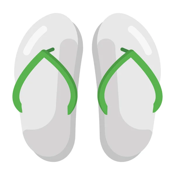 Casual Slippers Wear Beach Editable Flat Vector — Stock Vector