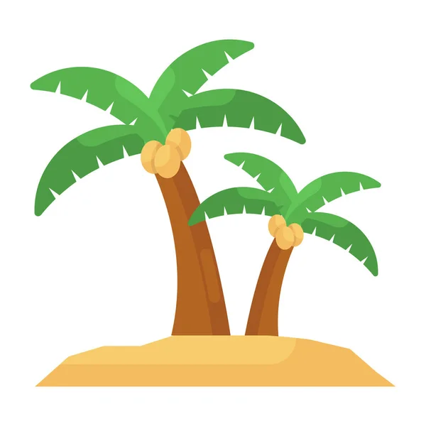 Wektor Drzew Palmowych Edytowalnym Stylu Płaskim — Wektor stockowy