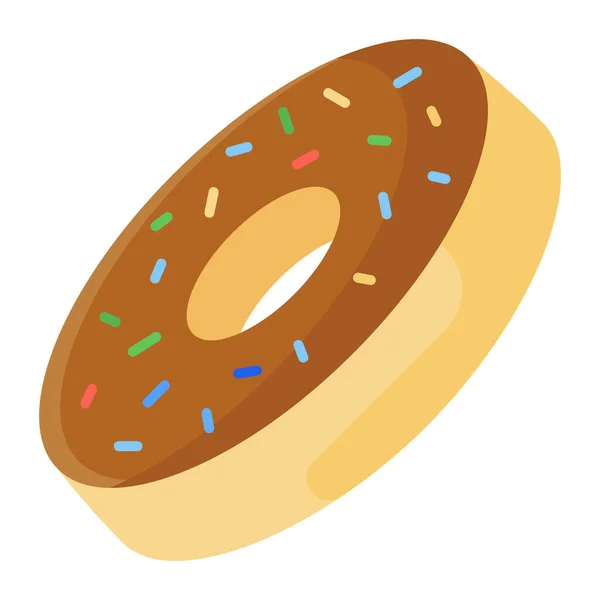 油炸面团或甜点食品 甜甜圈的象征 — 图库矢量图片