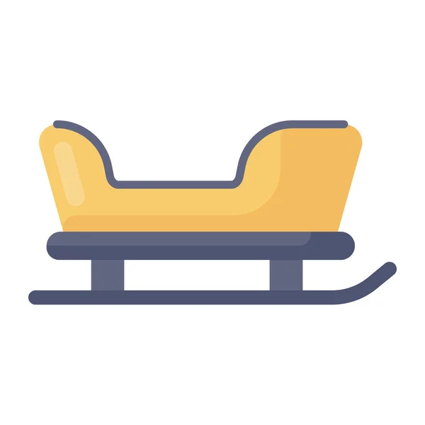 Snow Sleigh Icon Modern Flat Style — Stock Vector