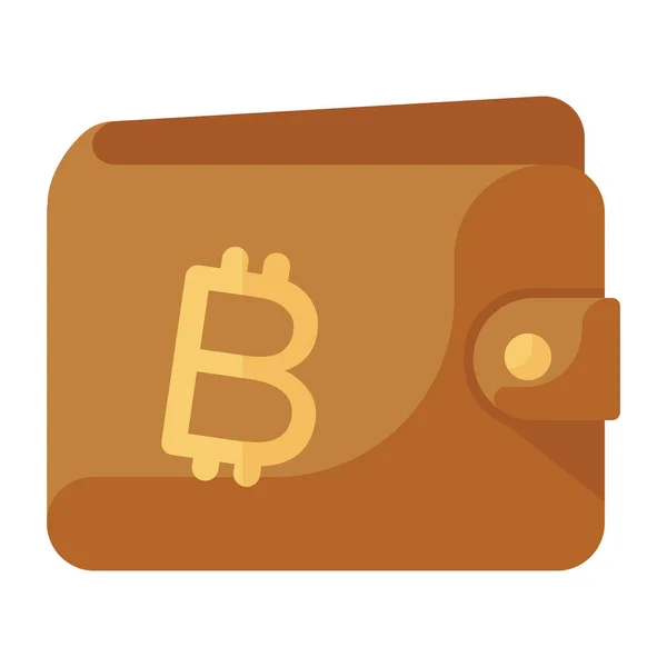 Bitcoin Icône Portefeuille Dans Style Modifiable Btc Sur Portefeuille Devises — Image vectorielle