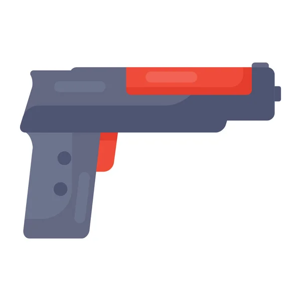 Pistolet Tirer Style Icône Plate — Image vectorielle