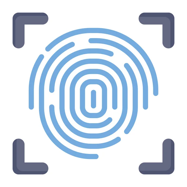 Icona Modificabile Verifica Biometrica Vettore Piatto — Vettoriale Stock