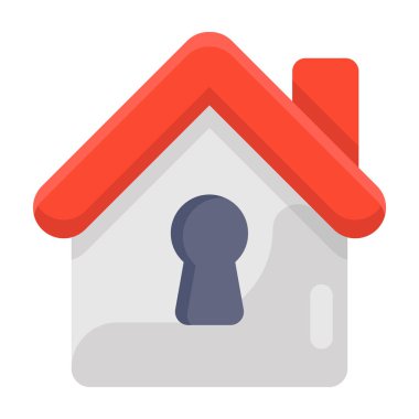 Düzenlenebilir biçimdeki ev kilidi simgesi, ev koruması 