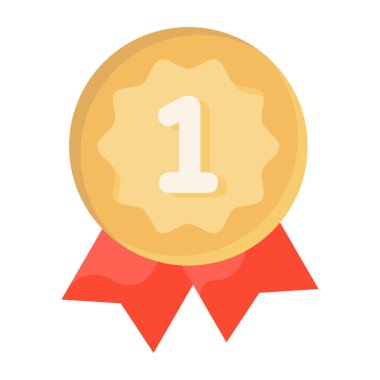 Ödül rozeti simgesinin düz tasarımı