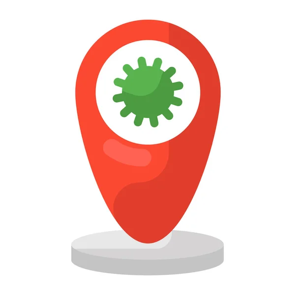 Covid Location Vector Coronavirus Location Pin Editable Style — стоковый вектор