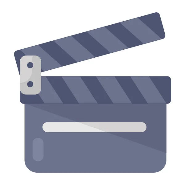 Filmmaking Device Flat Style Clapper Board Action Board Icon — Stock Vector