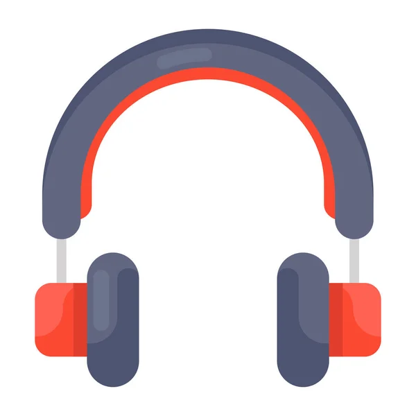 Hörlurar Vektor Stil Lyssna Ljud Gadget — Stock vektor