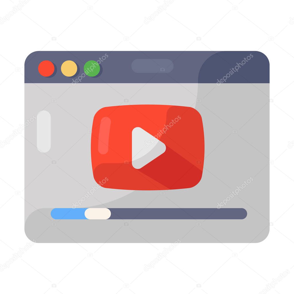 Video play sign on web page showcasing web video icon
