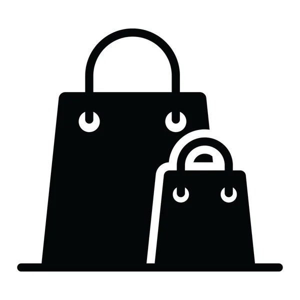 Solid Vector Design Shopping Bag Icon — Stock Vector
