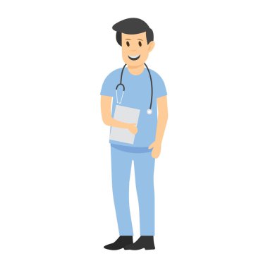 Modern düz düzenlenebilir vektör tıbbi yardımcısı 