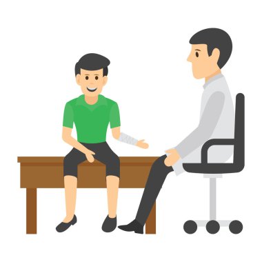 Düz tasarımda kol bandajı kavramı 