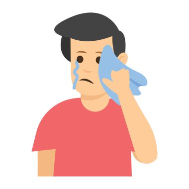 Gözyaşları silme, düz vektör biçimi 