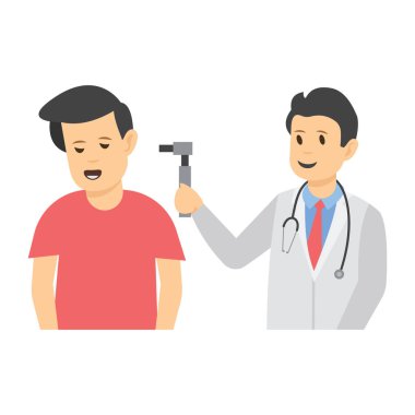 Kulak kontrolü konseptini inceleyen bir doktor. 