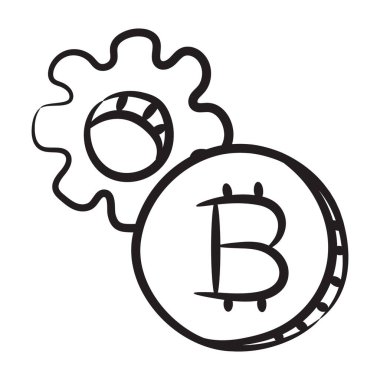 Şifreli para ile donanım, bitcoin yönetiminin karalama tasarımı 