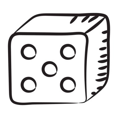 Kumarhane oyunu aksesuar, karalama biçimi vektöründe ludo dice.