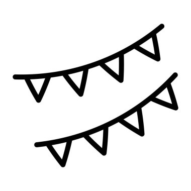 Parti dekorasyonları ve çelenk çizgisi simgesi