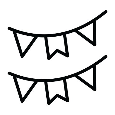 Parti dekorasyonları ve çelenk çizgisi simgesi