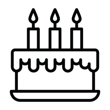 Pastanın üstündeki mumlar, doğum günü kutlaması ikonu
