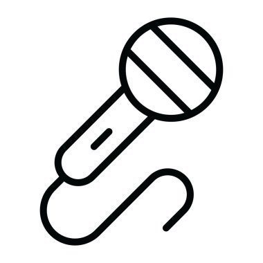 Satır vektör tasarımında mikrofon simgesi 