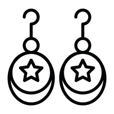 Üzerinde yıldız olan küpeler, çizgi simgesi