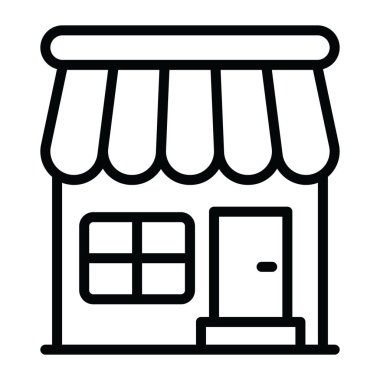 Modern çizgi tarzında pazar simgesi, dükkan 