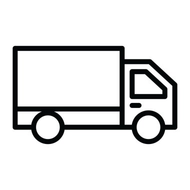 Nakliye minibüsü modern hat tarzı, mal teslimatı.