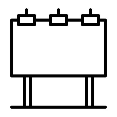 Halka açık bir reklam panosu çizgi vektöründe bir uyarı veya duyuru 