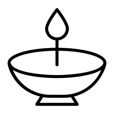 Yağ lambası ikonunun yuvarlak vektör tasarımı