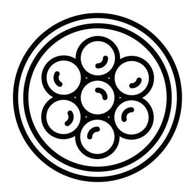 Tepside servis edilen bir kurabiye vektörü, çizgi simgesi 