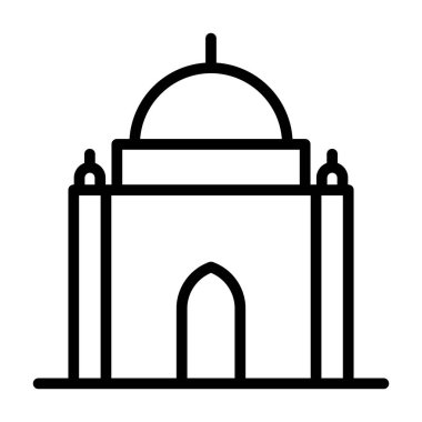 Bir İslami cami vektörü biçimi, düzenlenebilir çizgi vektörü 