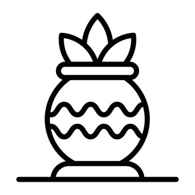 Dekoratif saksı ikonu tarzı, bitki vazosu 