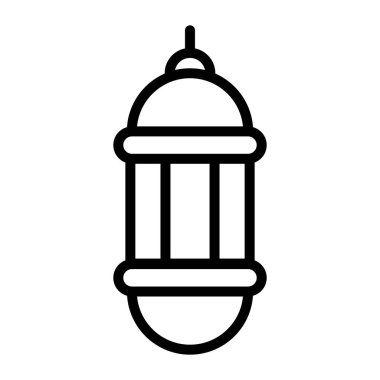 Vektör Arap lambası, İslami fenerin çizgi simgesi 