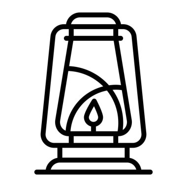 Modern çizgi tarzında fener simgesi, klasik lamba 