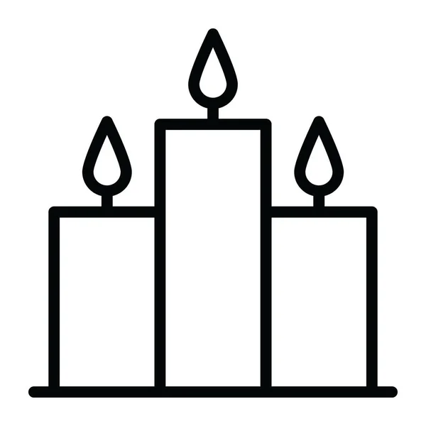 Velas Ardientes Vector Diseño Línea — Vector de stock