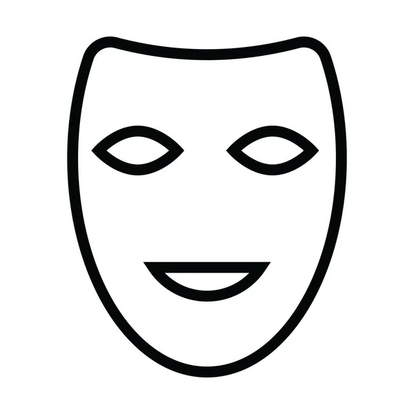Theater Maske Thema Party Symbol Linie Vektor Design — Stockvektor