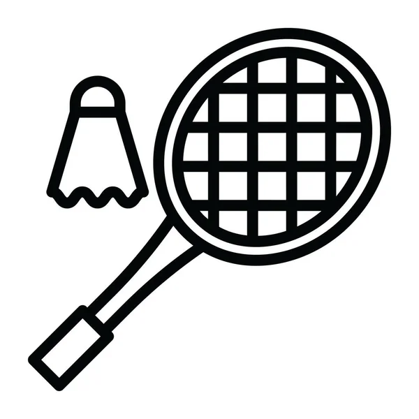 Tervezése Squash Ütő Tenisz Játék Vonalbeli Stílusban — Stock Vector