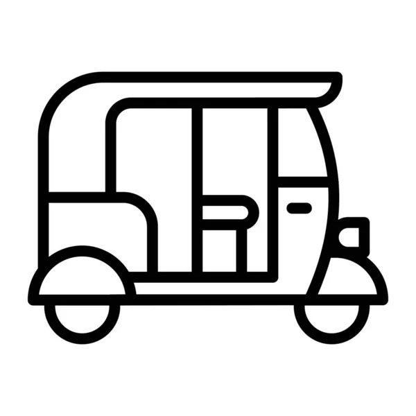 Tuk Tuk Icon Line Design Transport Vector — Stock Vector