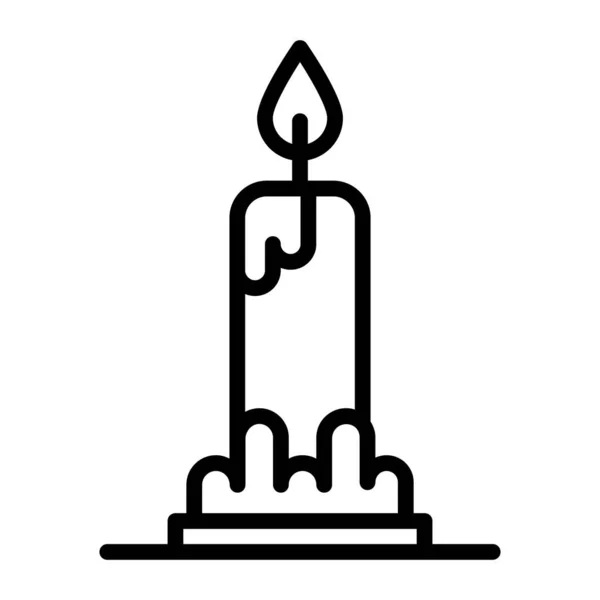 Vela Ardiente Icono Línea Vela Ardiente — Vector de stock