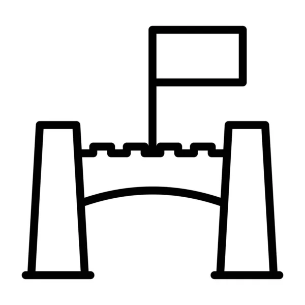 Khyber Fort Vecteur Icône Ligne Tendance Bab Khyber — Image vectorielle