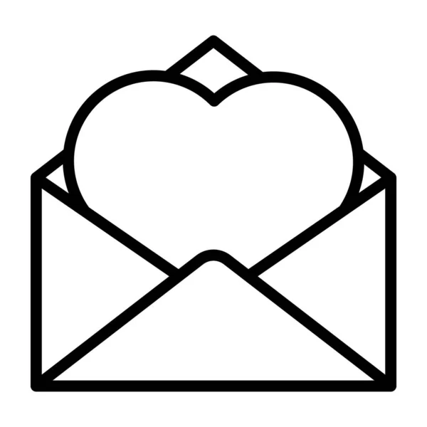 Ícone Carta Amor Estilo Linha —  Vetores de Stock