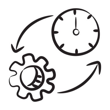 Moda vektöründe verimlilik simgesinin Doodle tasarımı 