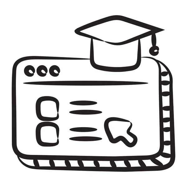 Educational Website Icon Doodle Vector Design — Stock Vector