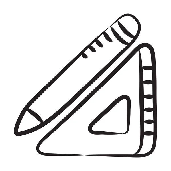 Pencil Triangular Scale Denoting Concept Architect Tools Icon — Stock Vector