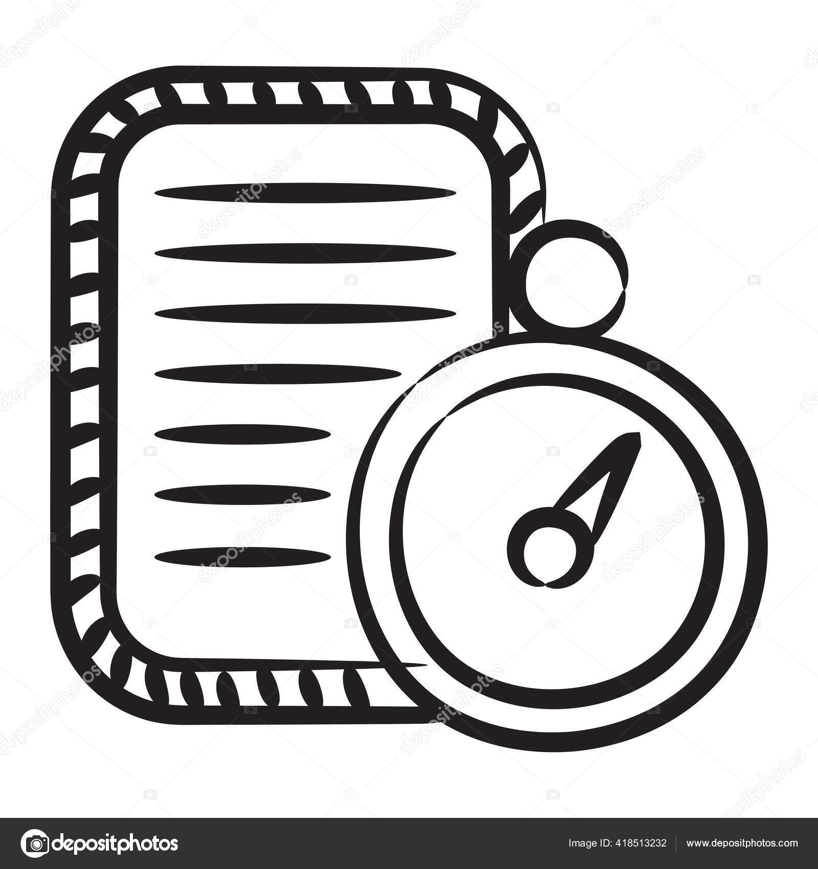 Cronómetro Con Documento Concepto Tiempo Aprendizaje Icono Vector de stock  #418513232 de ©smashingstocks, image size:1600x1700