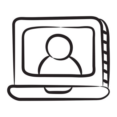 Karalama dizaynında video sohbet simgesi 