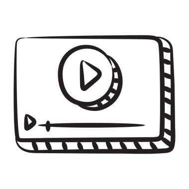 Video öğretim simgesinin Doodle tasarımı